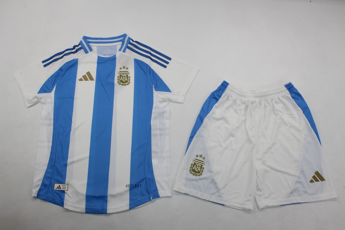 Kids-Argentina 2024 Home Soccer Jersey(Player)